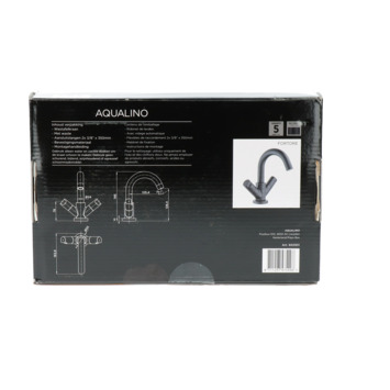 Aqualino wastafelkraan Fortore 2-knops met waste Zwart