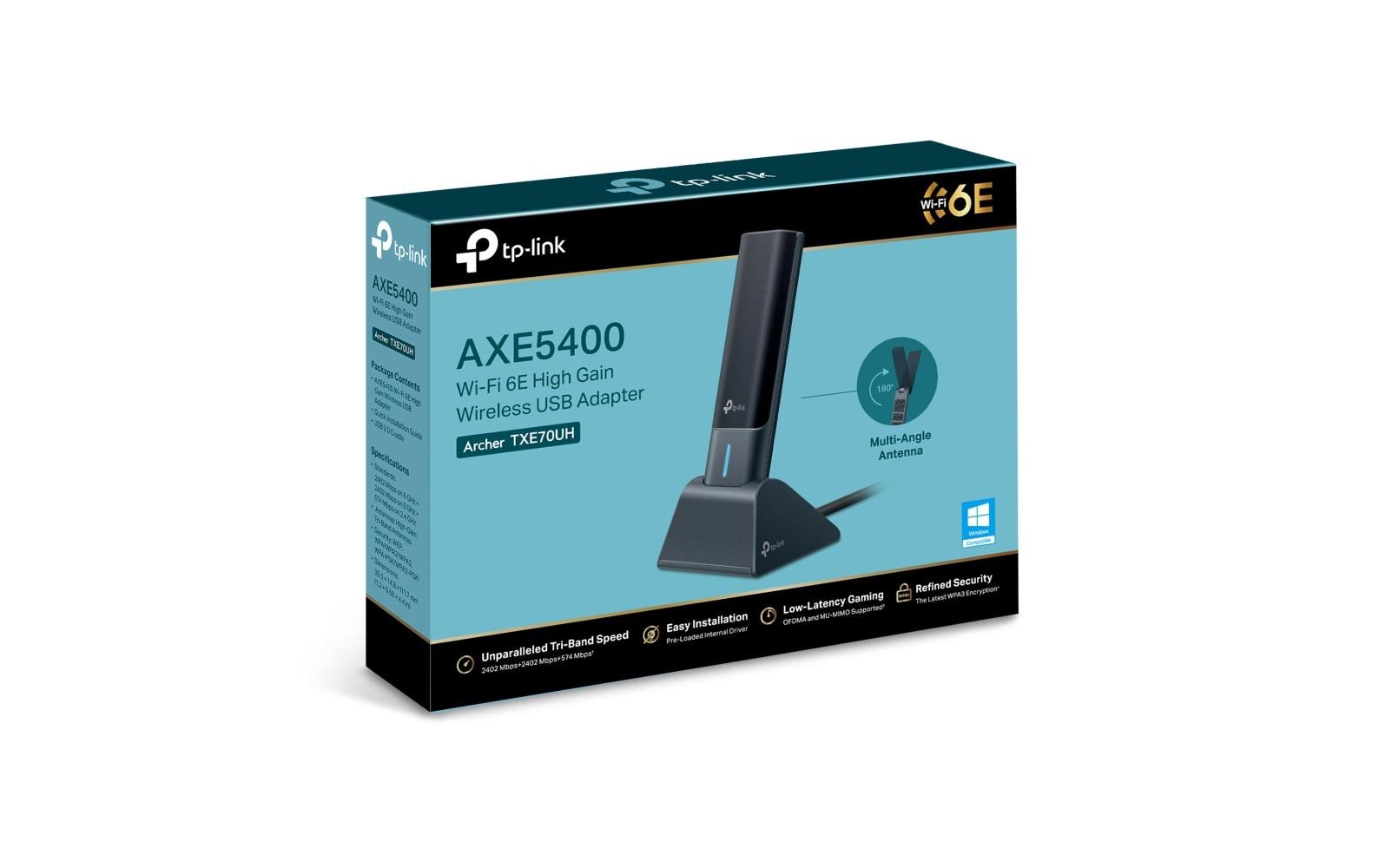 WLAN-AC USB-Stick Archer TXE70UHAXE5400 Wi-Fi 6E Drahtloser USB-Adapter mit hoher Verstärkung