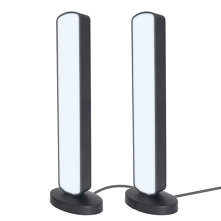 Lampe à poser LED RGB Bawtry 2,5W GoodHome l.9 x H.28 cm noir dimmable
