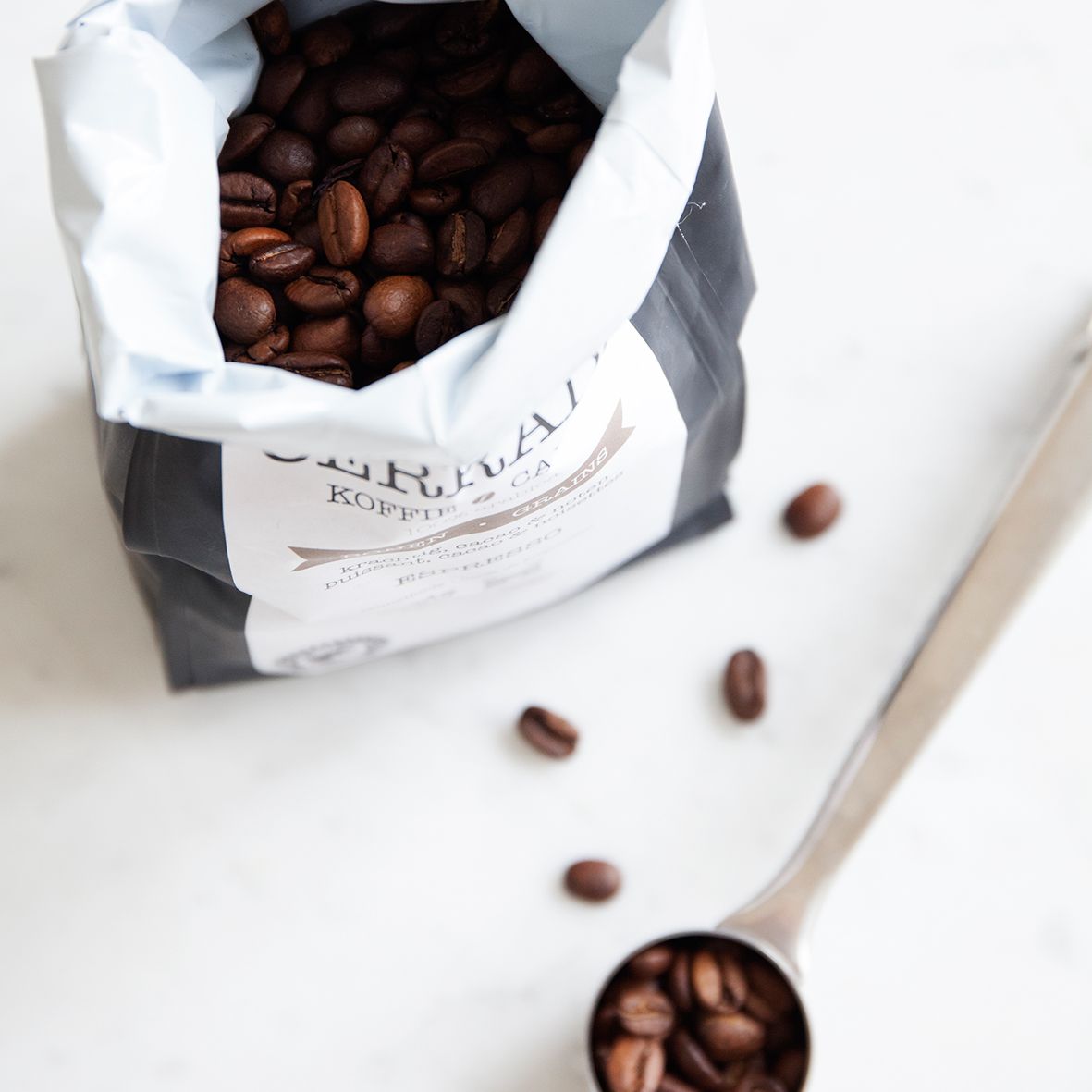 Maatlepel voor gemalen koffie, roestvrij staal
