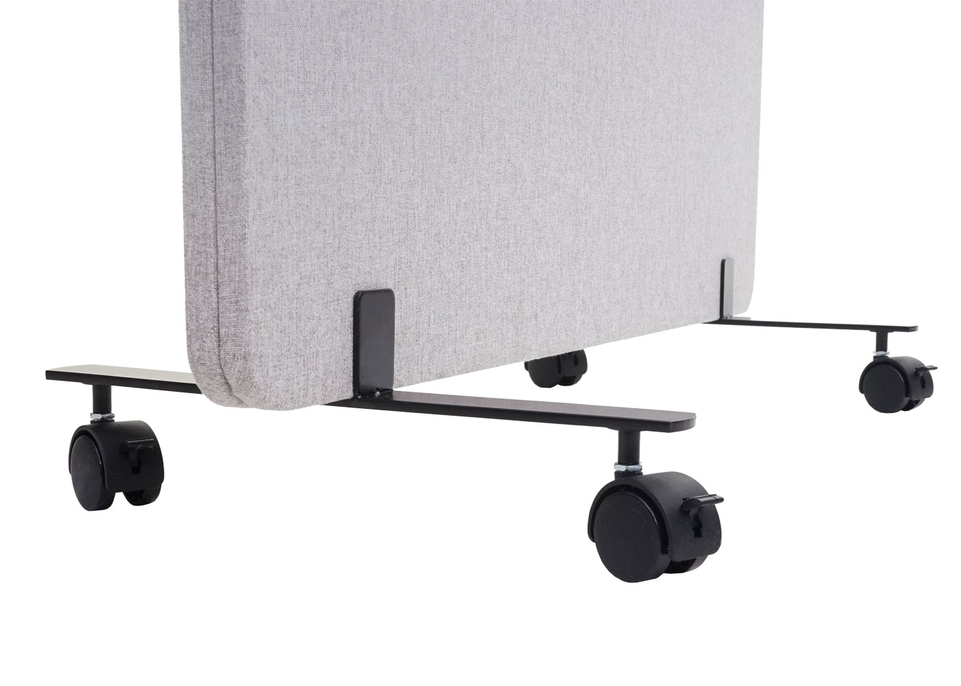 Akustik-Trennwand MCW-G77, Büro-Sichtschutz Raumteiler Pinnwand, doppelwandig rollbar Stoff/Textil ~ 167x80cm grau