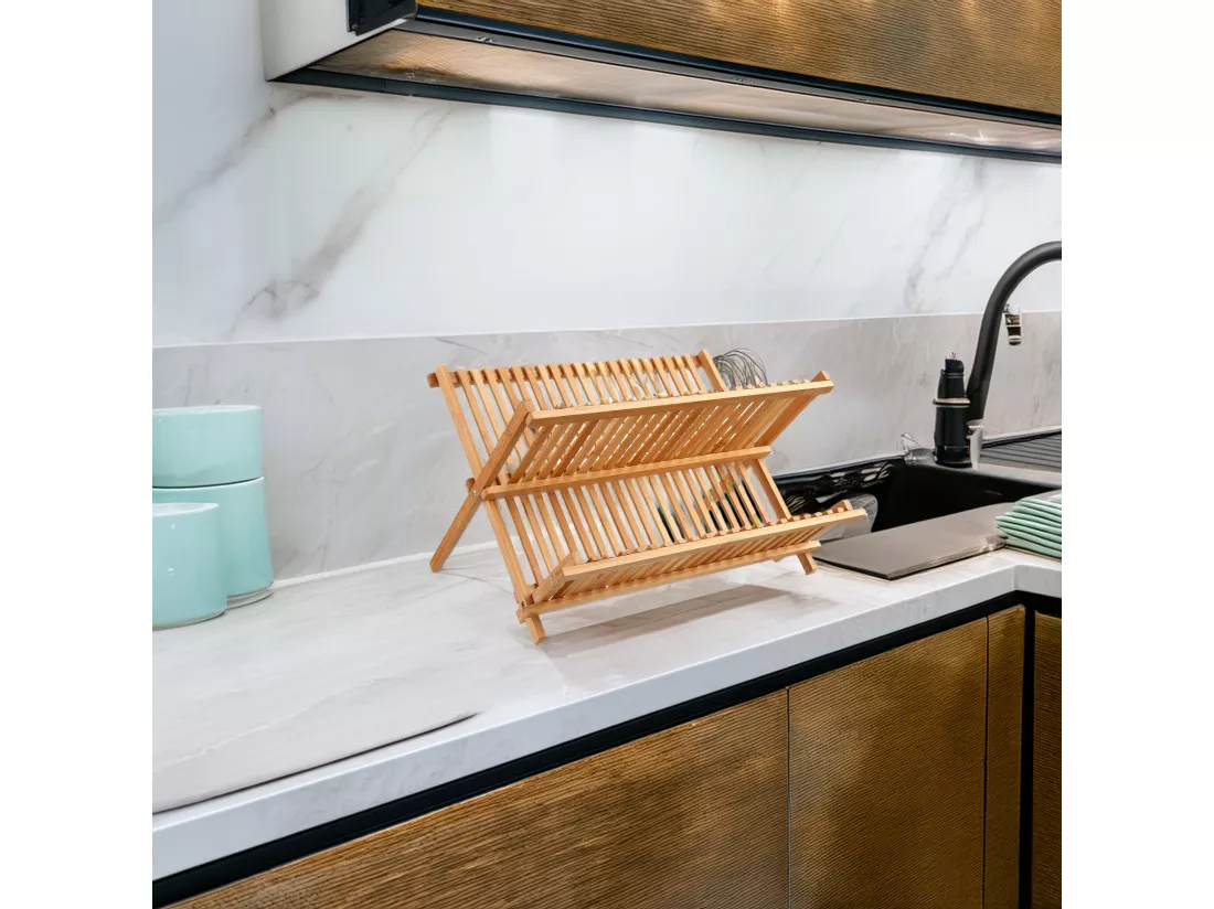 WELL HOME - Égouttoir pliable en bambou