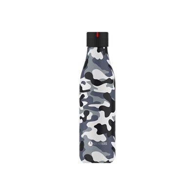 Les Artistes Paris - Gourde Bouteille isotherme 500 ml - camouflage gris - acier inoxydable
