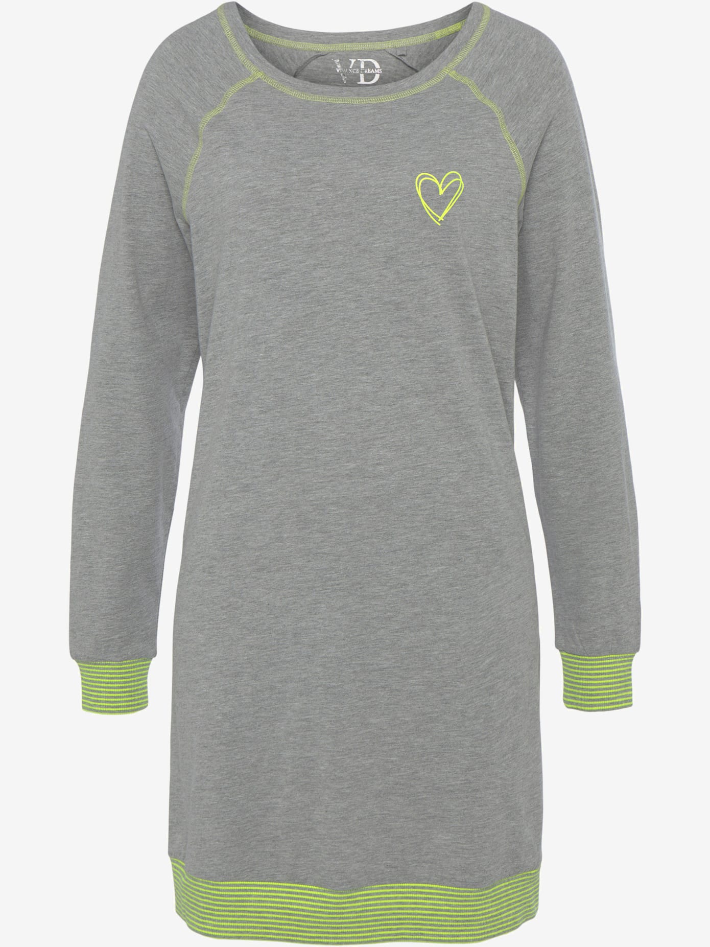 Chemise de nuit avec bords-côtes en fils teintés couleur fluo