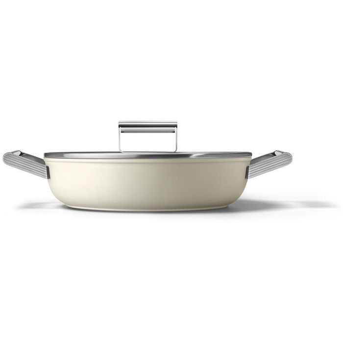 SMEG Schmorpfanne mit Deckel 28 cm CKFD2811CRM Creme