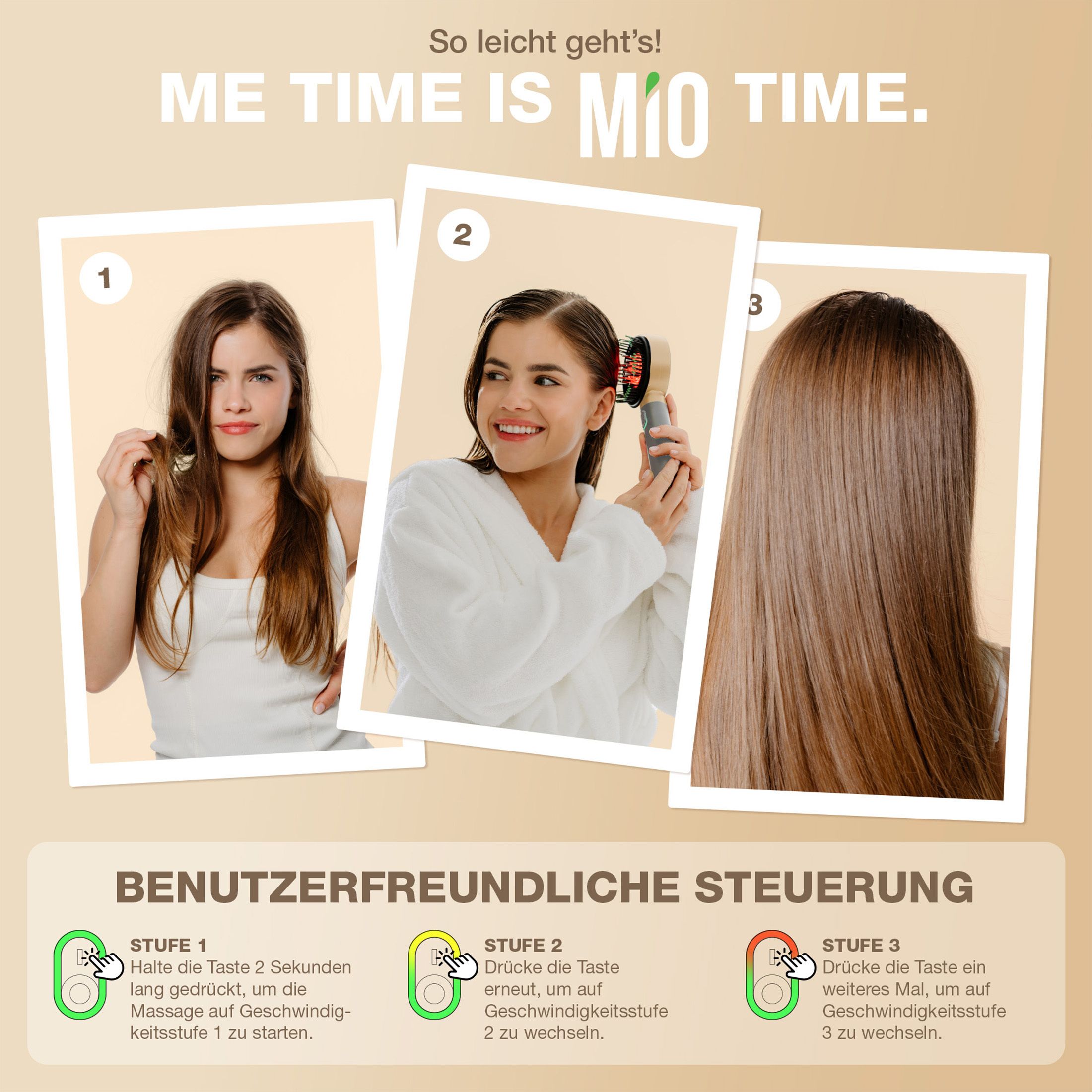 Kopfmassagegerät MIO mit Rotlicht und Ölanwendung