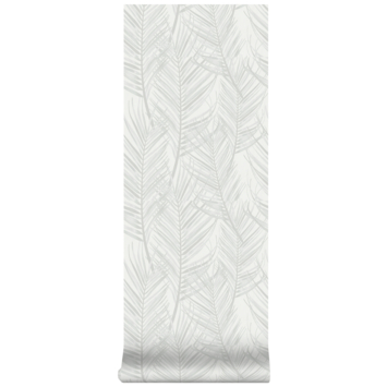 Vliesbehang Palm wit-grijs 105964