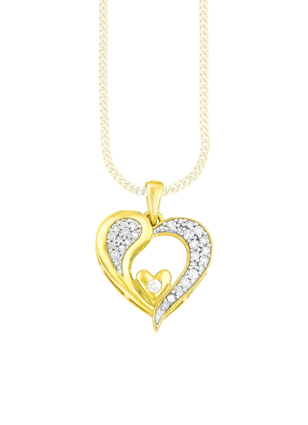 Romantischer Herz-Anhänger mit Diamanten