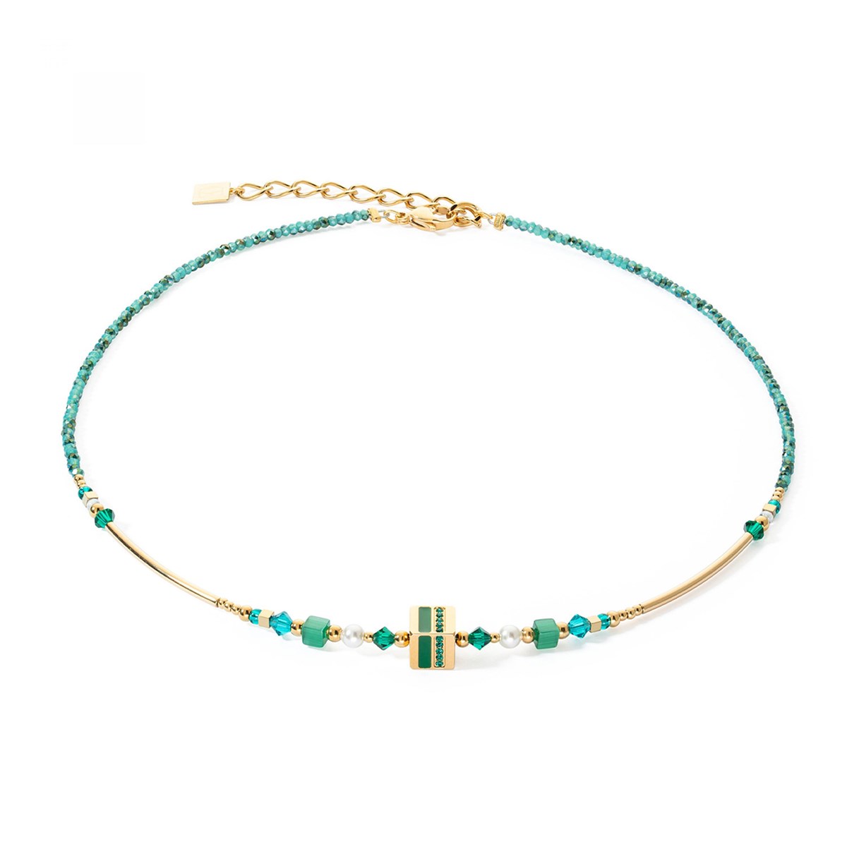 Collier Coeur de Lion Square Stripes Vert