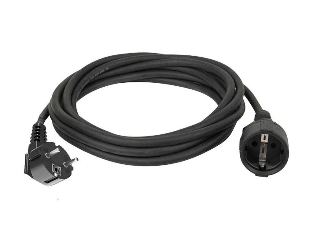 BRASQ 5 meter verlengsnoer met randaarde - Black