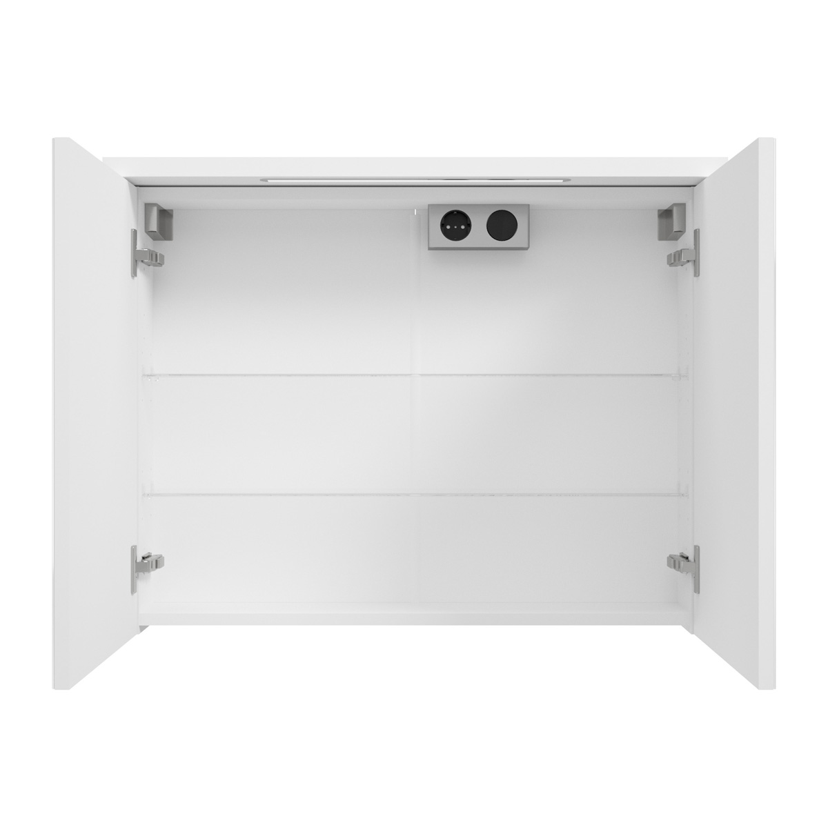 Fontana Grado spiegelkast met verlichting 80cm 2 deuren wit mat