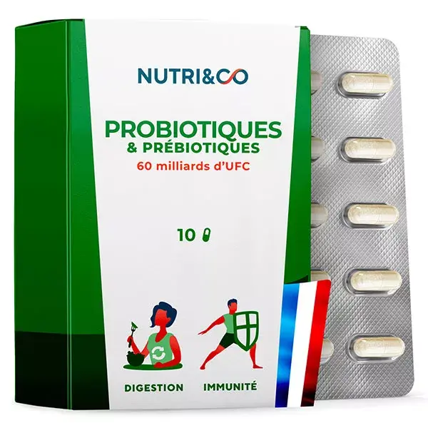 Nutri&Co Probio Pre e Probióticos para a Flora Intestinal 10 cápsulas