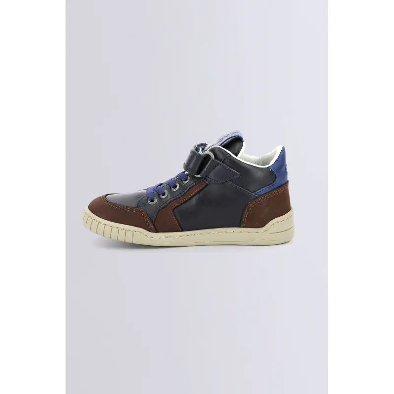 WINCKY CDT MARRON BLEU MARINE (28-38) SNEAKERS HAUTES Cuir Garçon