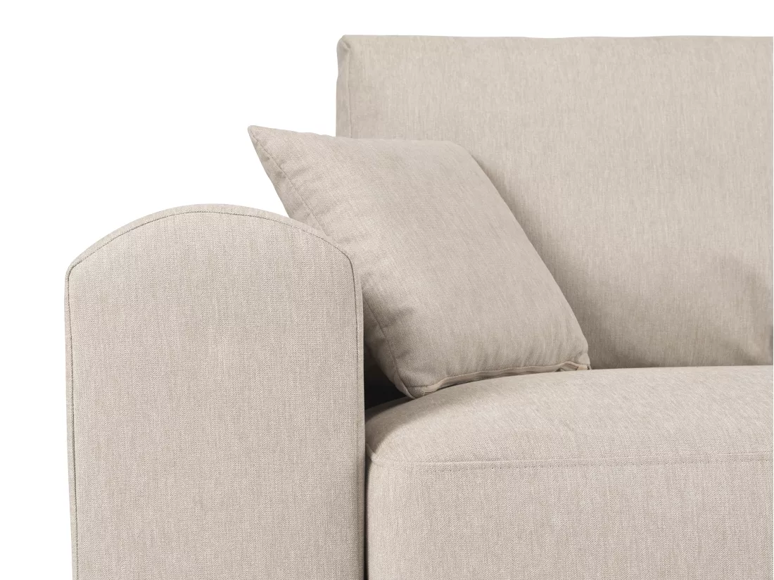Canapé d'angle convertible et réversible en tissu beige ILANOR