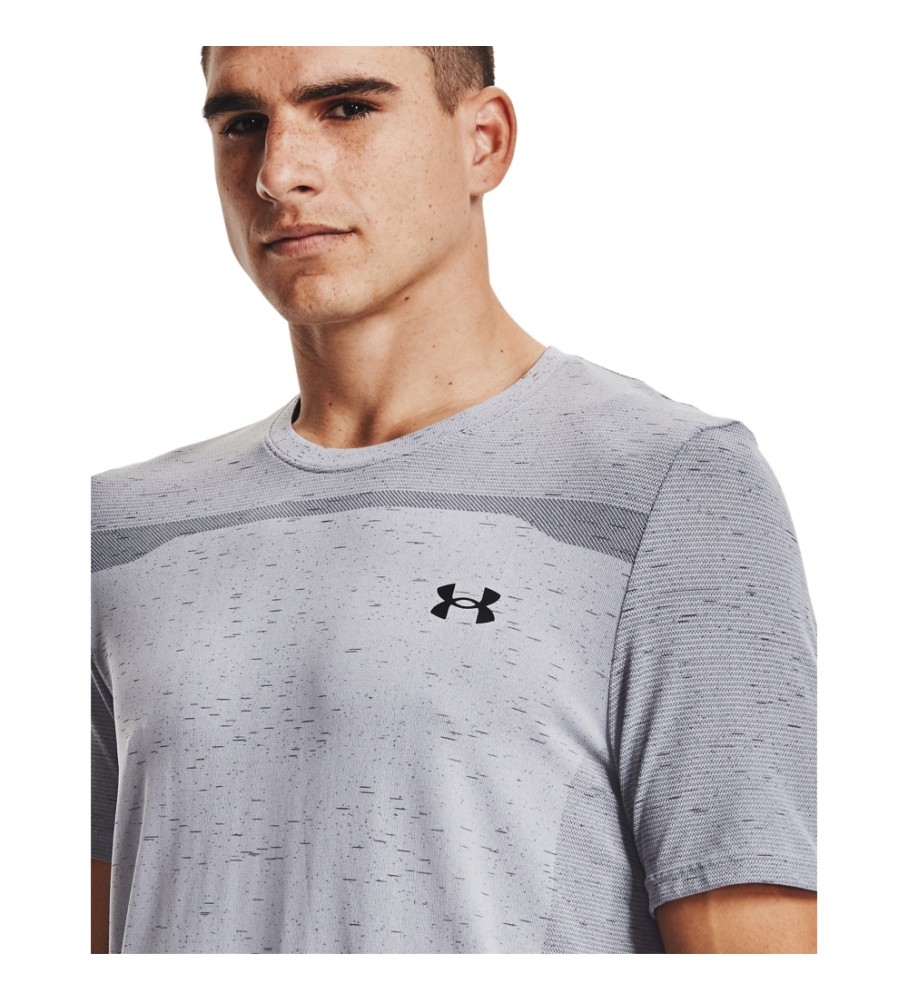 Camiseta de manga curta sem costura Under Armour cinza UA