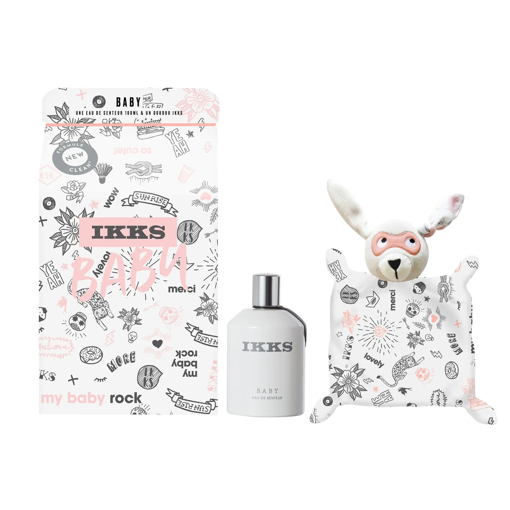IKKS - IKKS - BABY GIRL - COFFRET 'MY BABY ROCK' Eau de senteur IKKS BABY 100ml + Doudou IKKS- Enfant