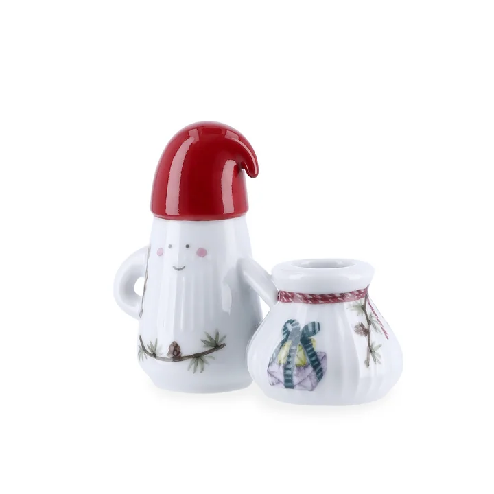 Kähler Design - Hammershøi Father Elf Kerzenständer, H 8,5 cm, weiss / mehrfarben
