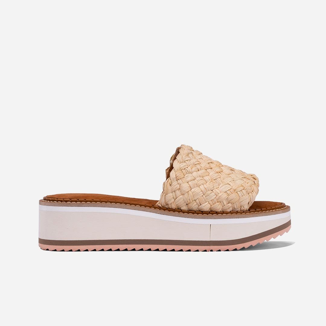 MULES - FLEURINE mules, natural raffia