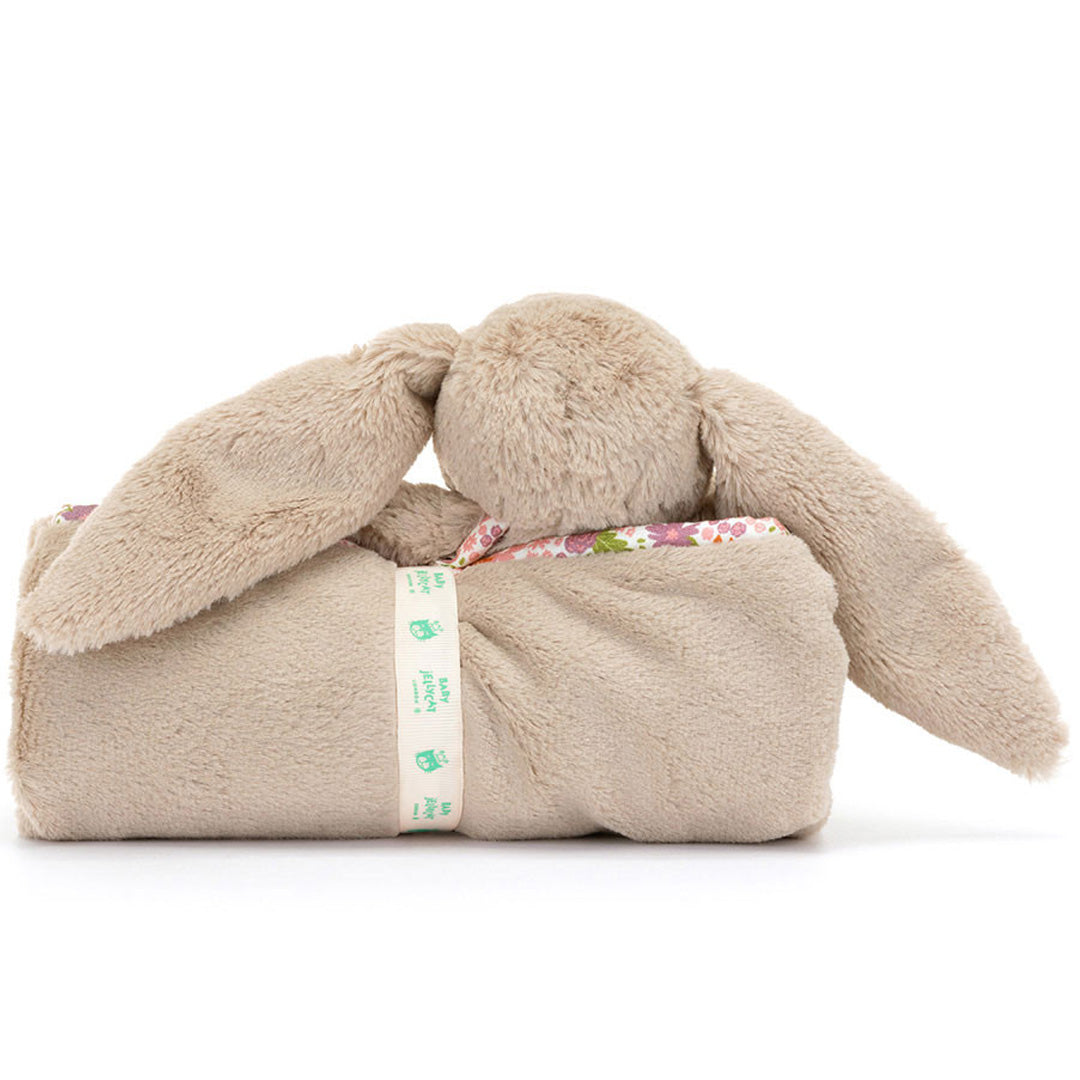 jellycat knuffeldekentje bashful konijn - beige - petal - 70x56 cm