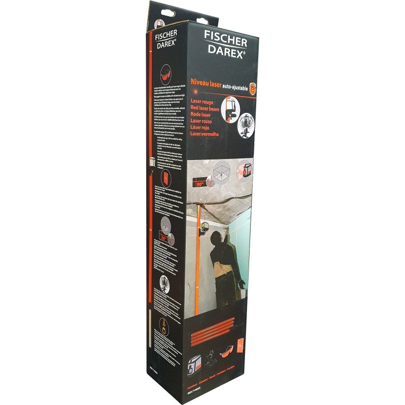 Niveau laser croix rouge FISCHER DAREX  avec perche télescopique