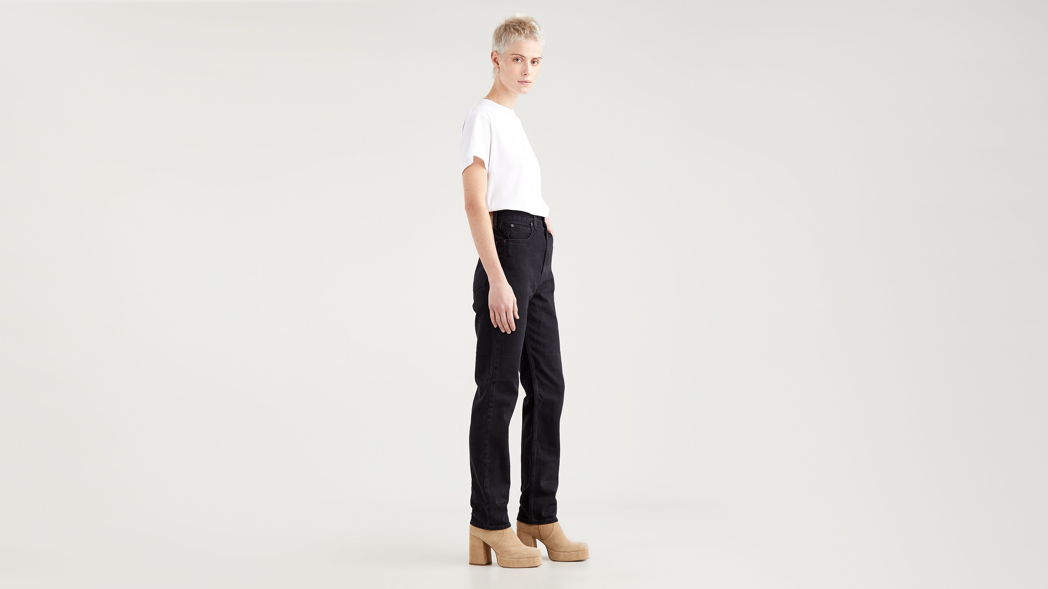 Jean droit taille haute ’70 slim - Trainwreck - Noir