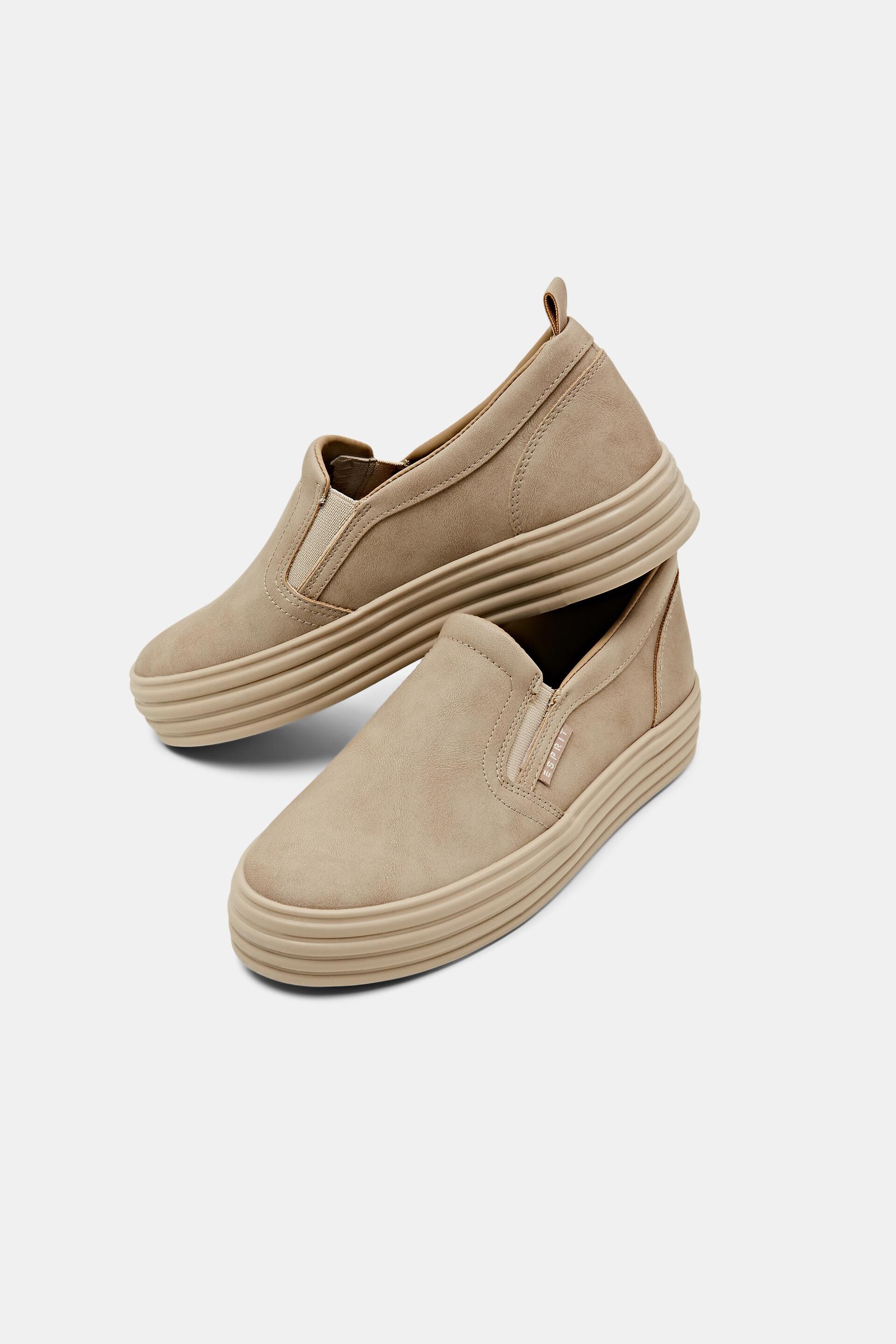 Sneakers à enfiler en similicuir dotées d’une semelle à plateau