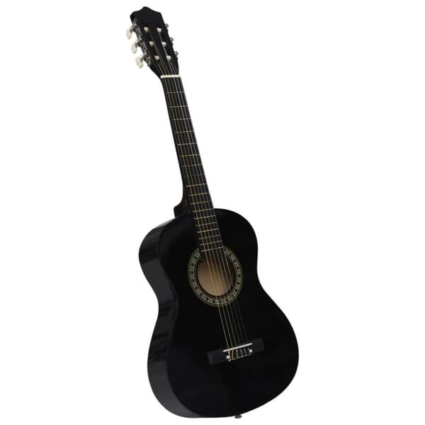vidaXL Klassisk gitar 8-delers sett for nybegynnere 1/2 34 svart