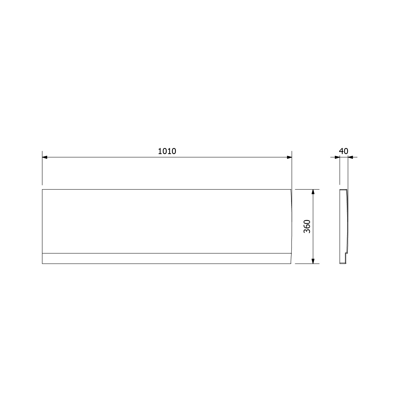 Polysan Deep Plain douchebakpaneel 100x36cm links wit