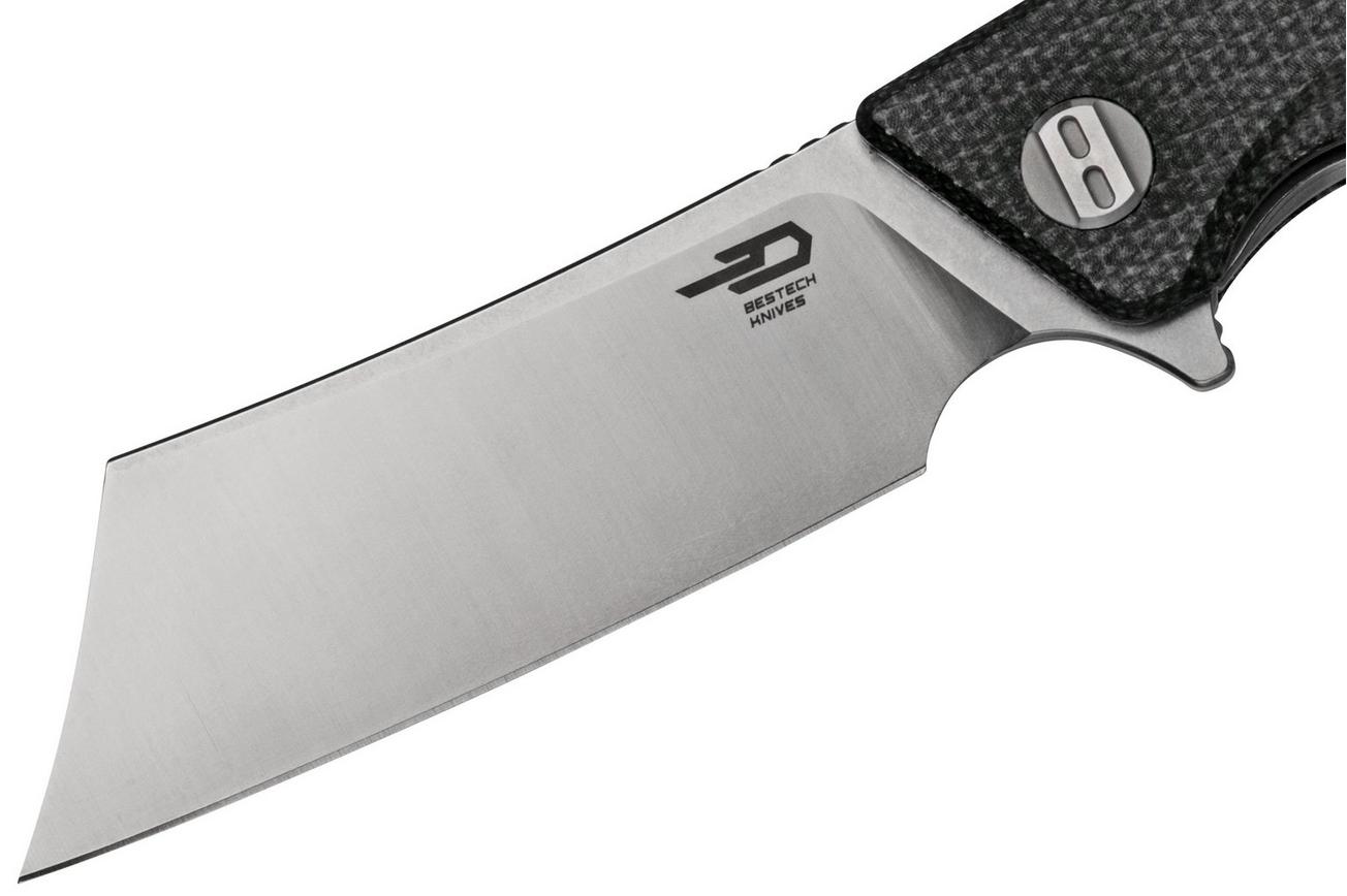 Bestech Cubis BG42A Stonewashed & Satin, Black Micarta, zakmes