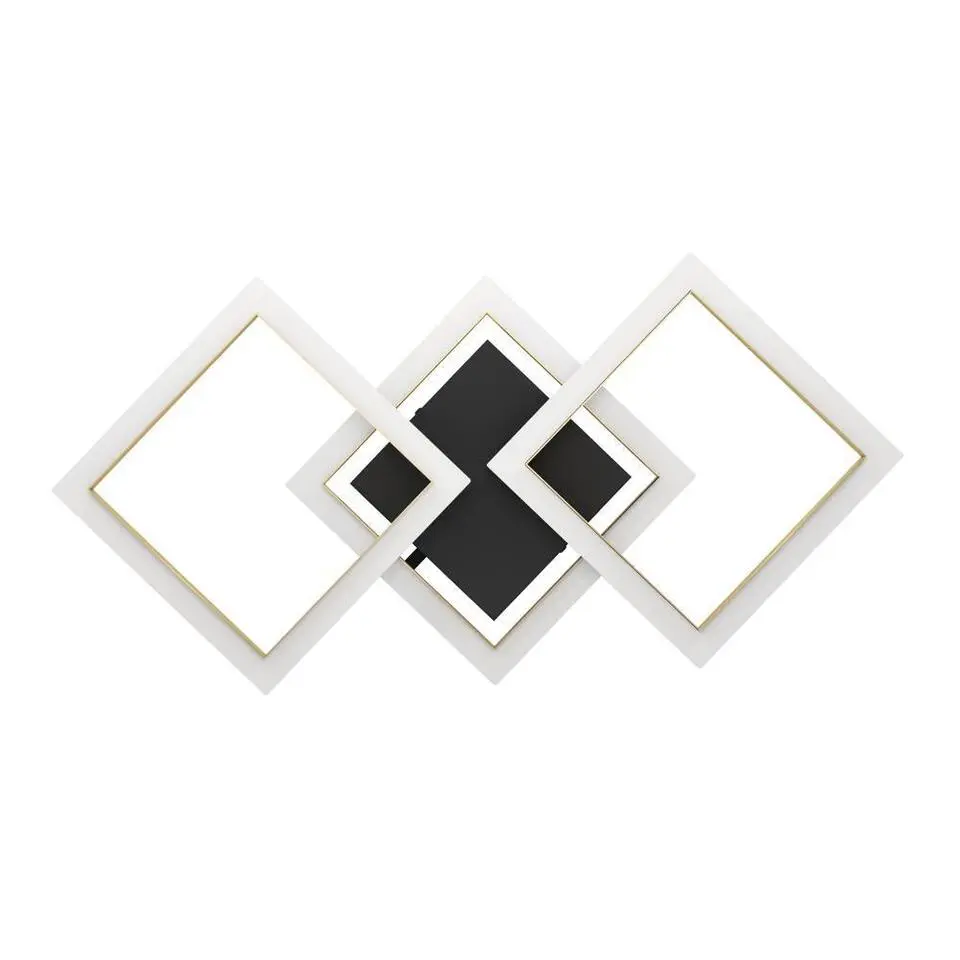 EGLO Calliera Plafonnière - LED - Kunststof - Zwart/Goud/Wit