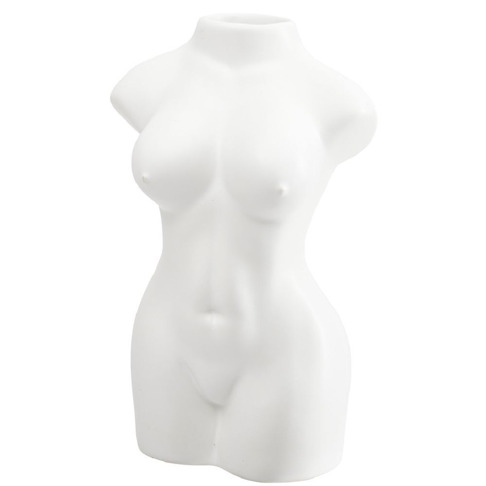 Vase buste femme Ø13xH22,5cm blanc
