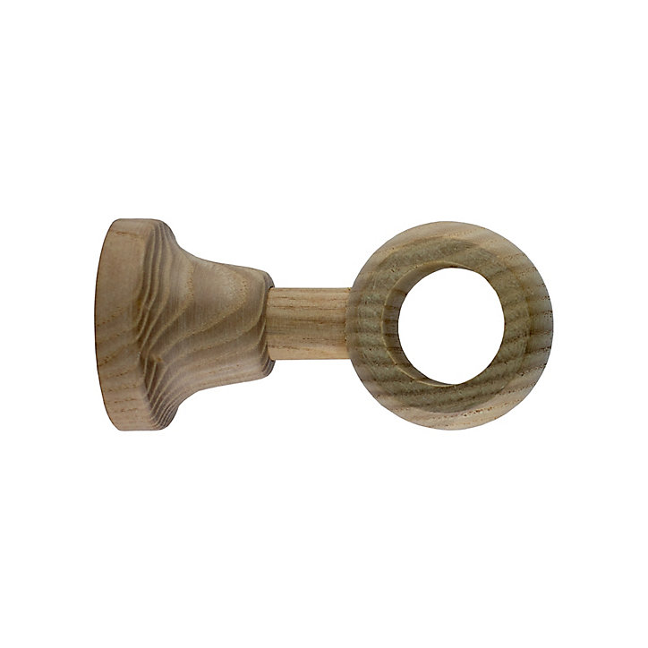 Support plafond simple pour barre à rideau GoodHome 28 mm Symi naturel