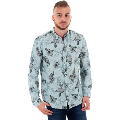 Jack & Jones - 12151589 JPRSUMMER FLOWER PRINT SHIRT L/S BD ARCTIC SLIM FIT Azul