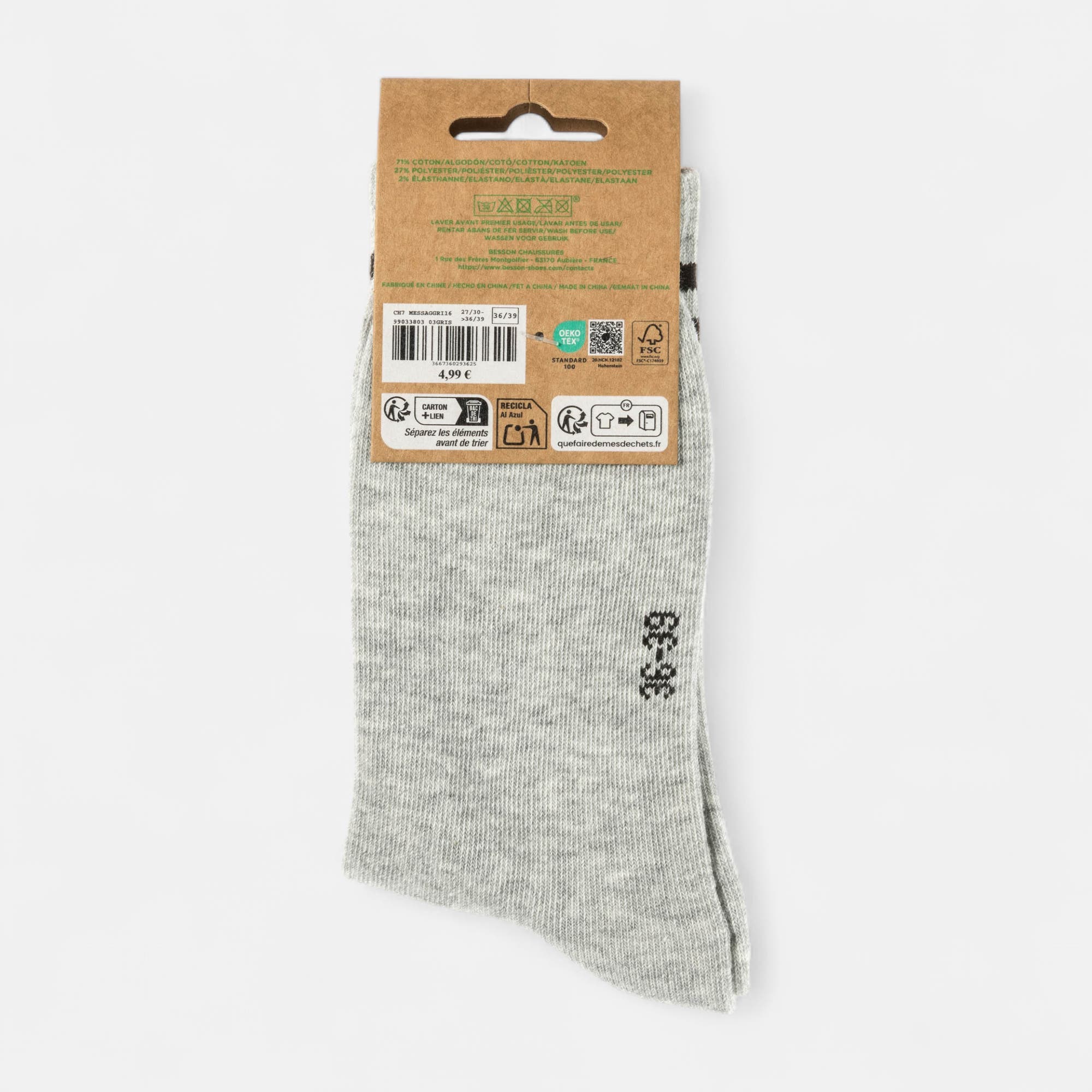 Chaussettes Enfant gris