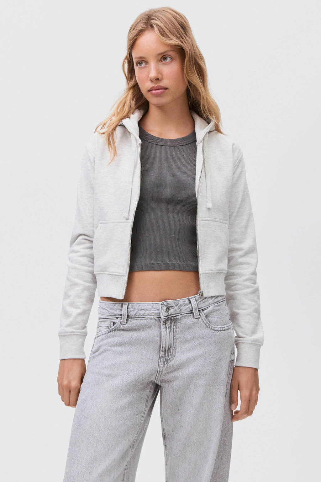 MANGO TEEN sweatvest grijs