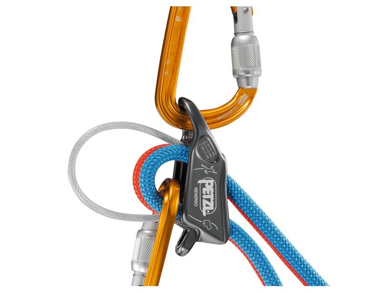 Petzl Abseilgerät Reverso, Rot/Orange Vielseitiges, leichtes Sicherungs- und Abseilgerät für die Verwendung