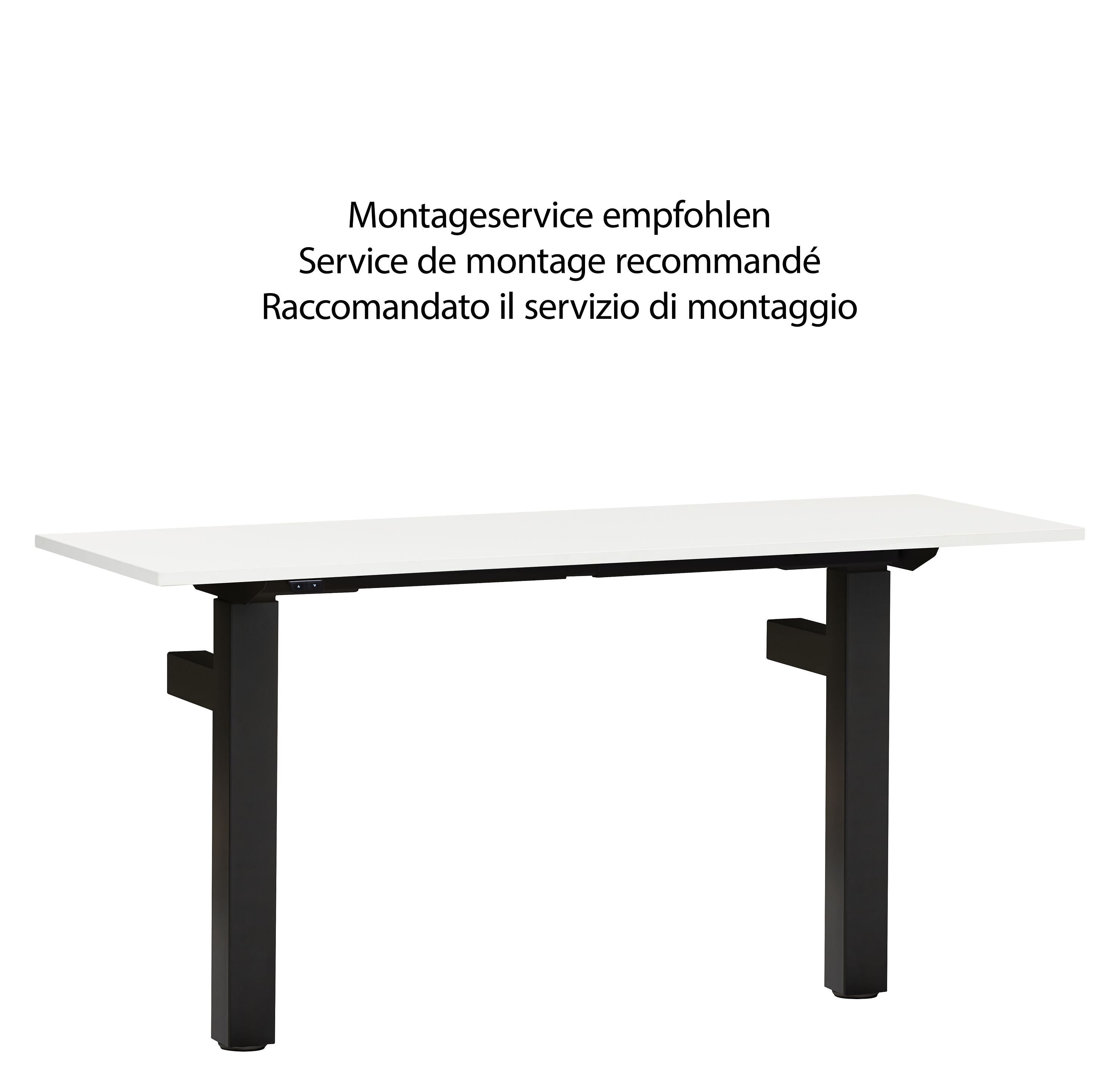 FLEXCUBE Wandtisch höhenverstellbar - Weiss / B: 140.0 cm x T: 50.0 cm x H: 67.5 cm