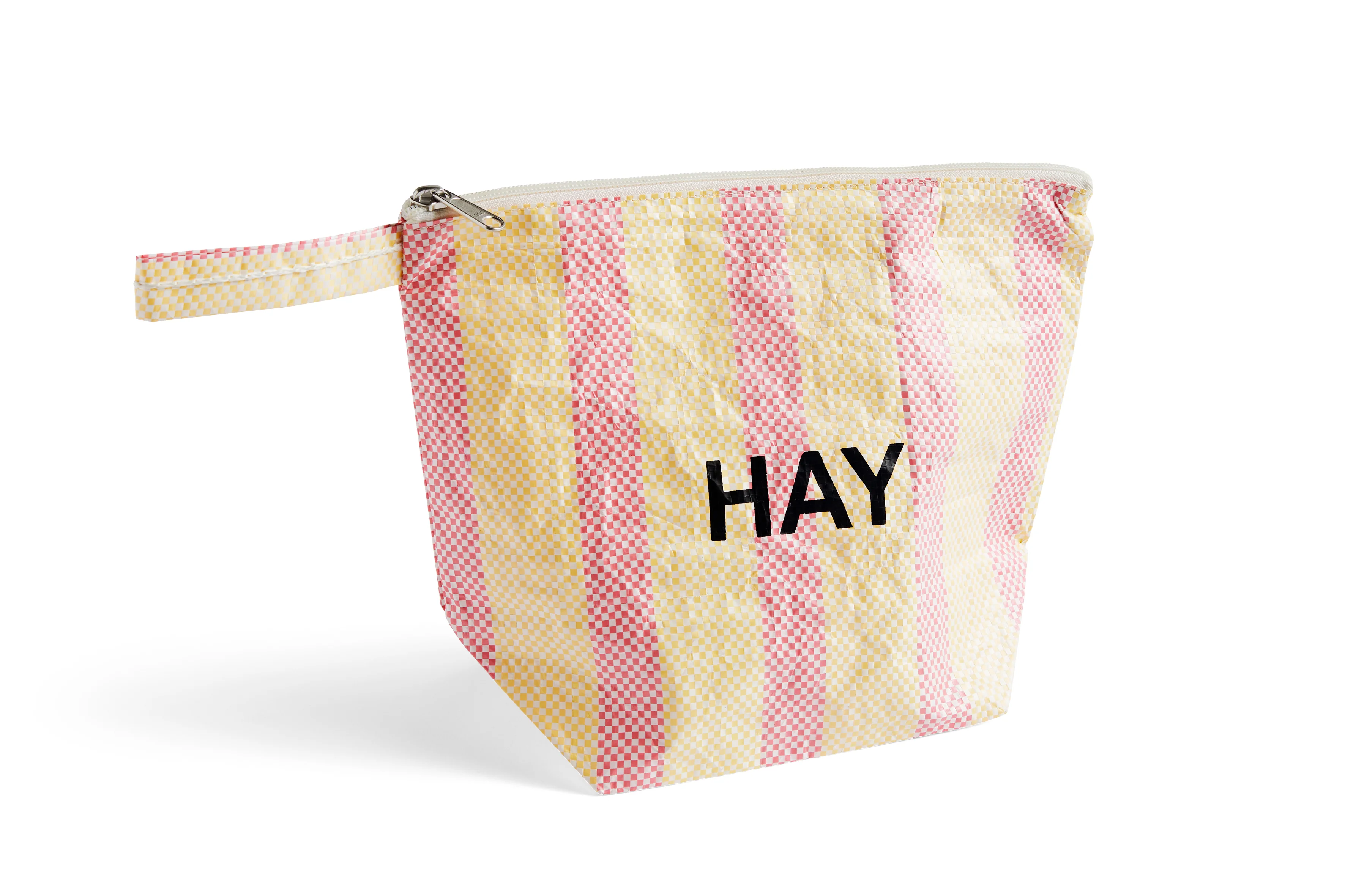 HAY  Candy Stripe toilettaske, Medium - rød/gul