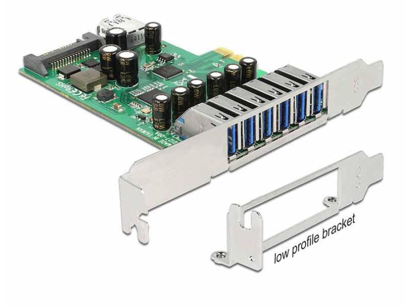 Delock PCI-Express-Karte 89377 USB 3.0 - 6x extern   1x int PCI Express-Karte mit 6 USB 3.0 Anschlüssen