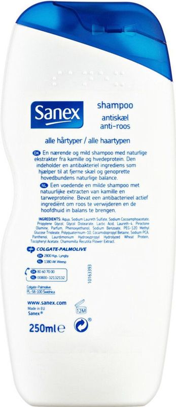 Sanex - Anti-roos Shampoo - Geen Roos - Voor Gezonde Hoofdhuid