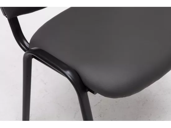 Chaise visiteur conférence design grise 53 x 53 x 83 cm bur10069