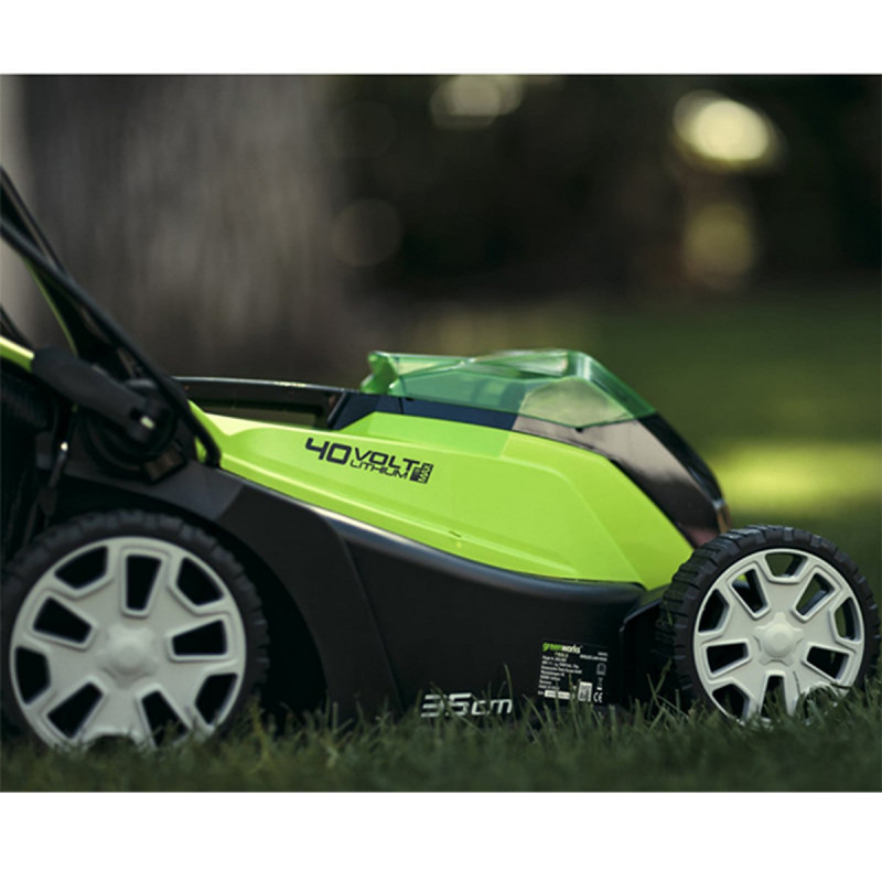 Tondeuse greenworks 40v - coupe de 35cm - 1 batterie 2,0ah - 1 chargeur - g40lm35k2