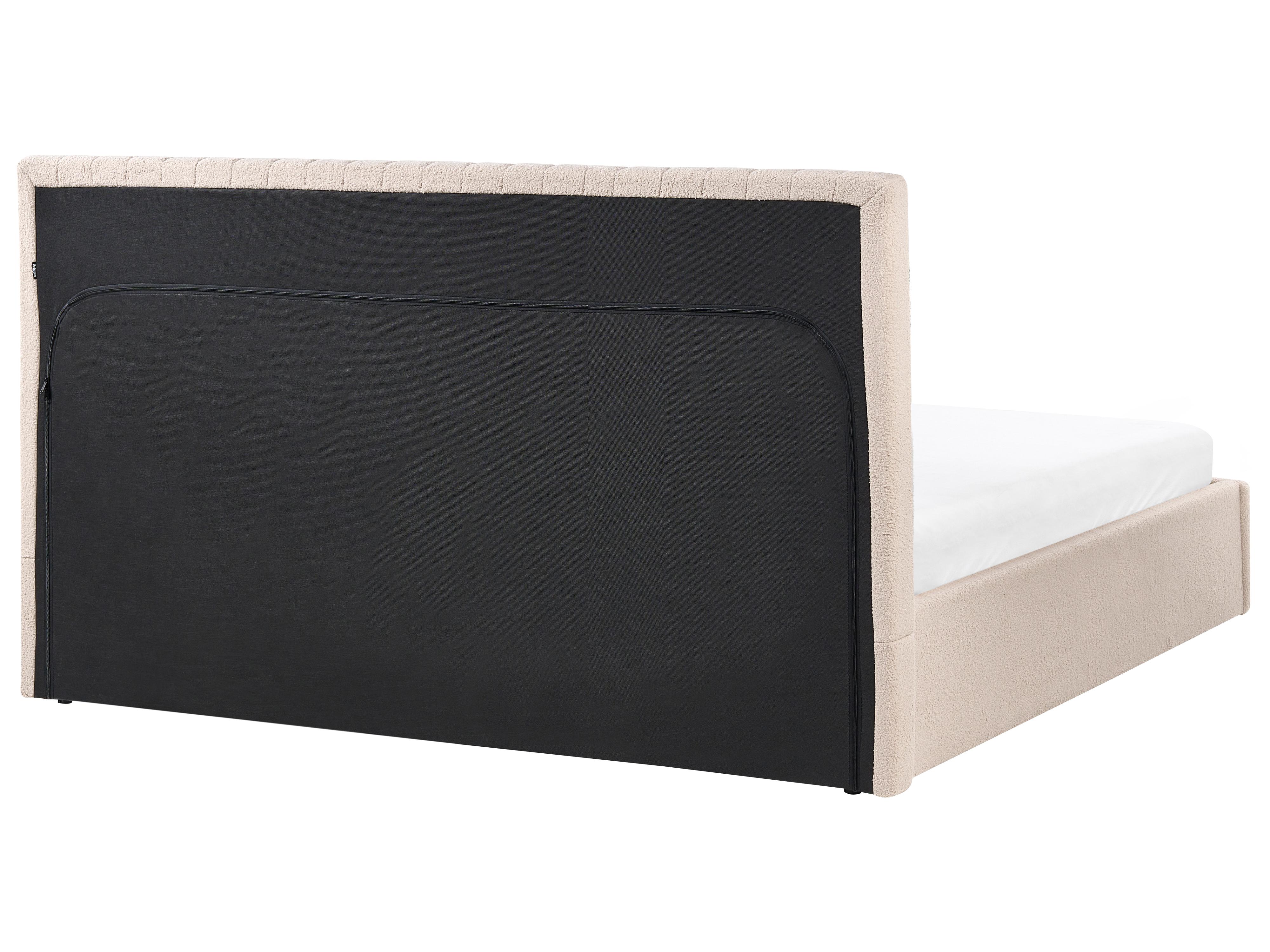 Bed met opbergruimte Bouclé VION 180 x 200 cm Beige