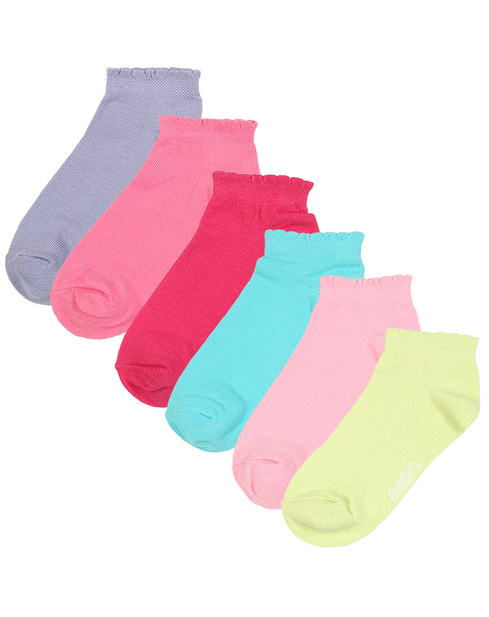 Sneaker-Socken ESSENTIAL MIX 6er-Pack in pink/türkis