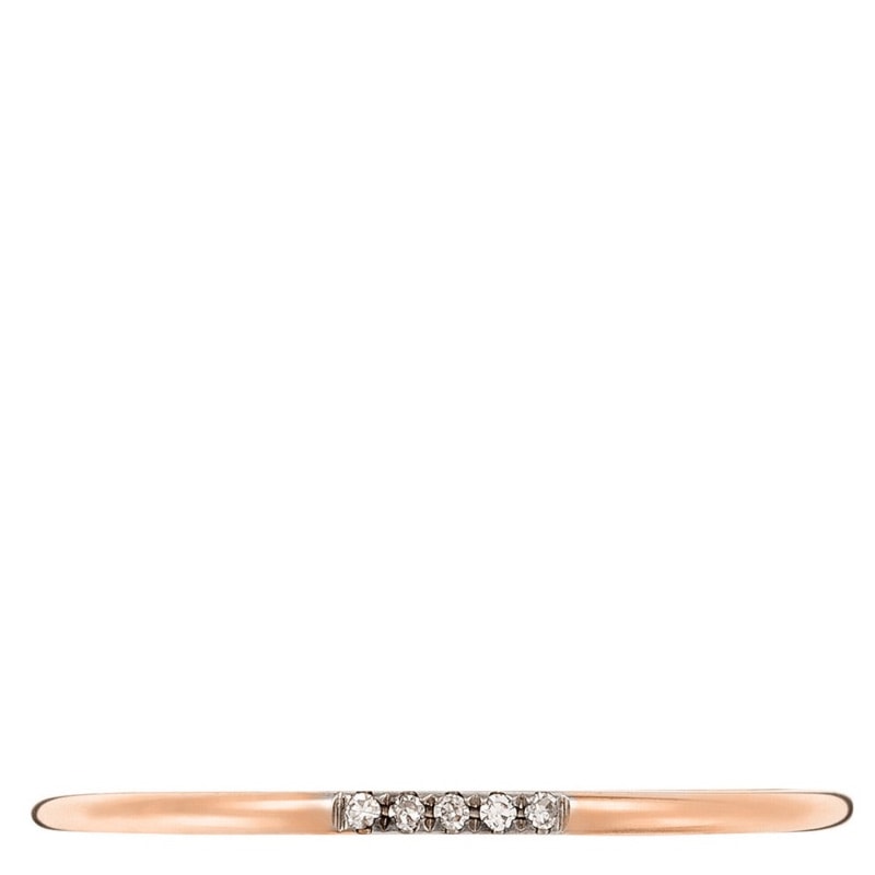 Bague Alliance Humilité - Or rose 375/1000 & diamants