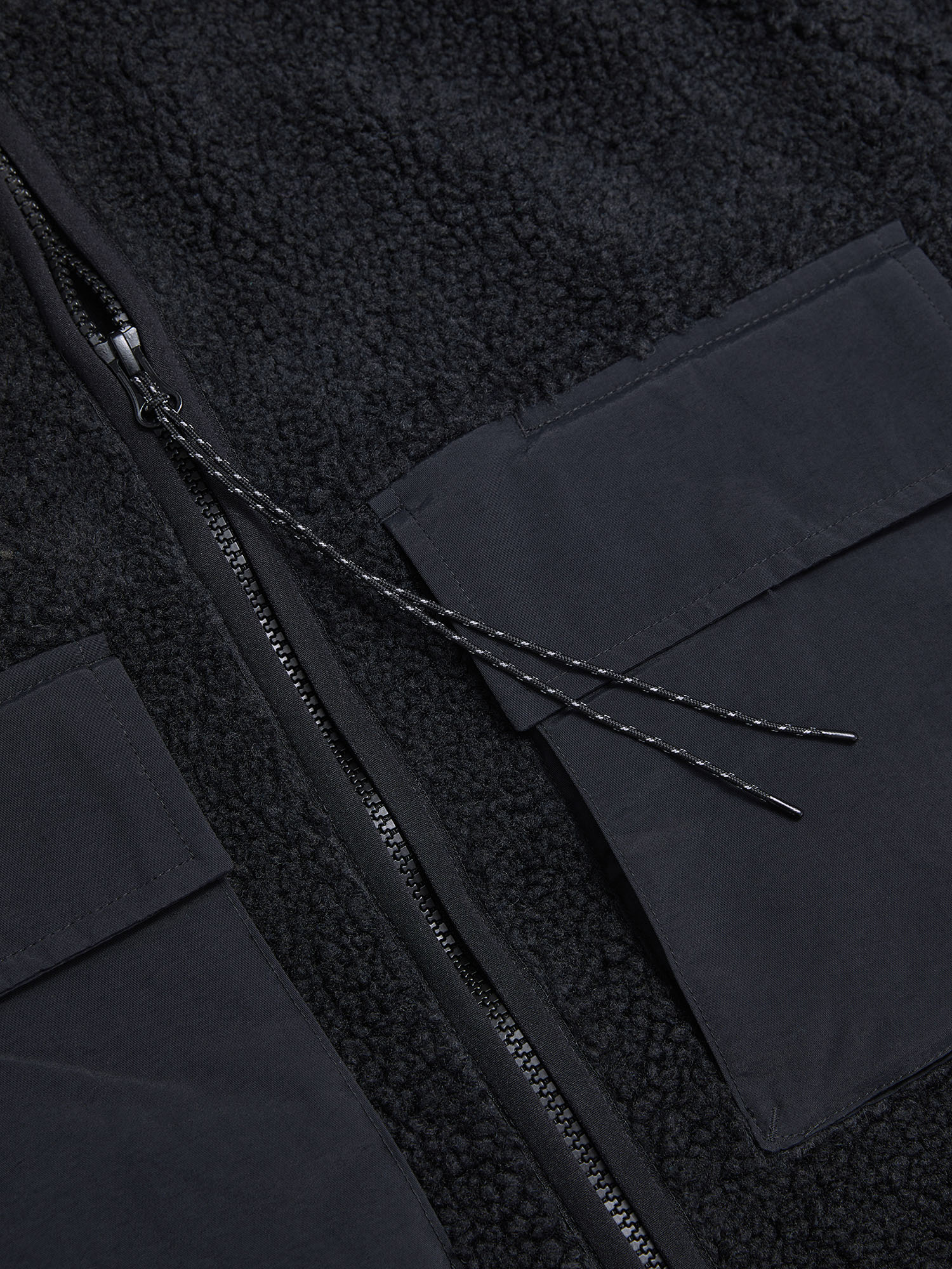 Heavy Pile Oversized Jacket Herre Black