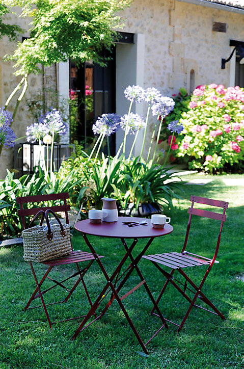 Mobilier de jardin pliant 2 personnes Cuba Proloisirs rouge