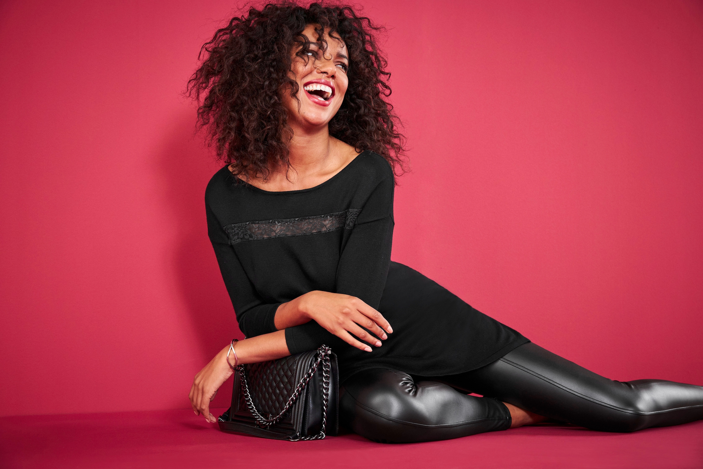 Tamaris Leggings  enge Form in Leder-Optik
