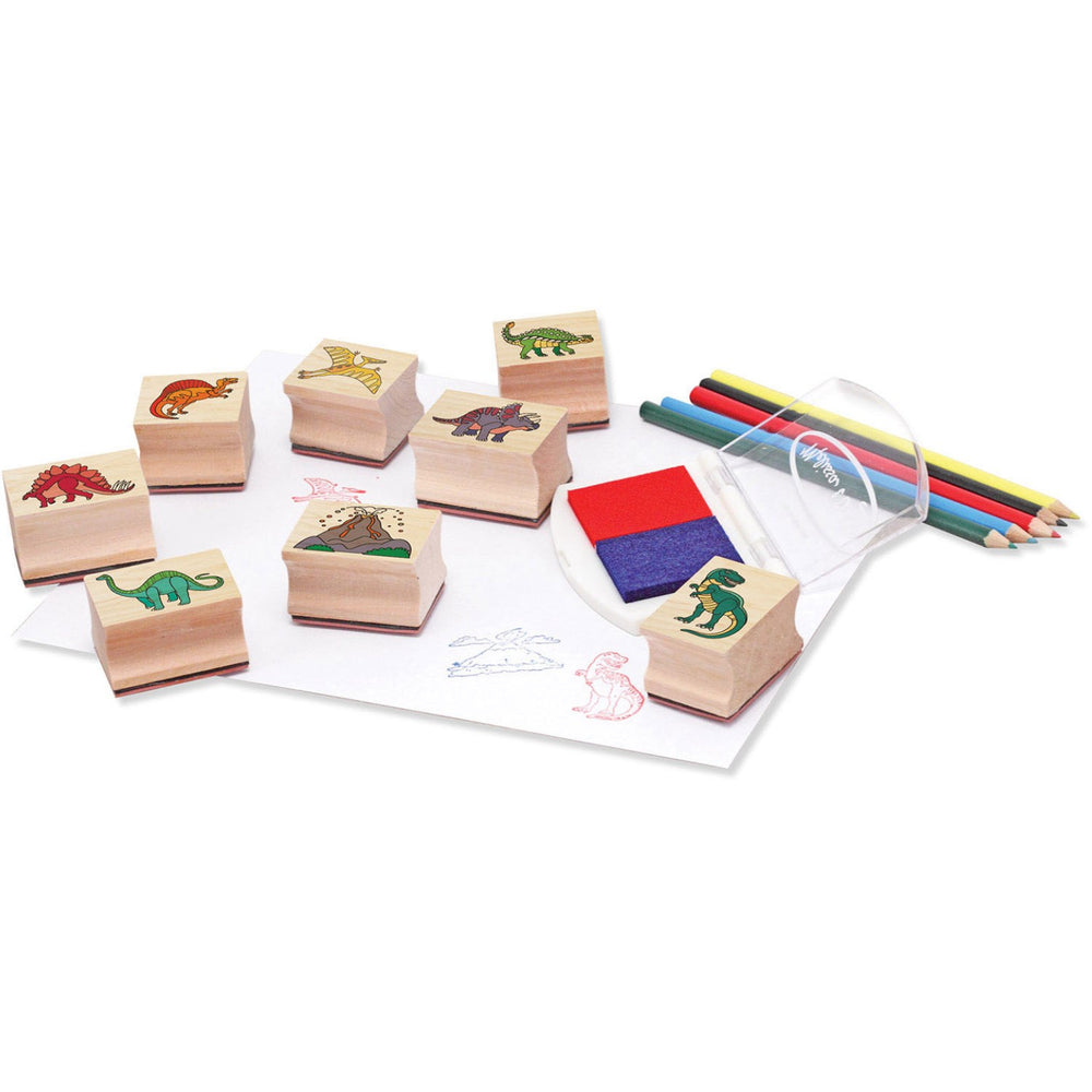 Køb Melissa & Doug Multifarvet Wooden Stamp Set Dinosaur