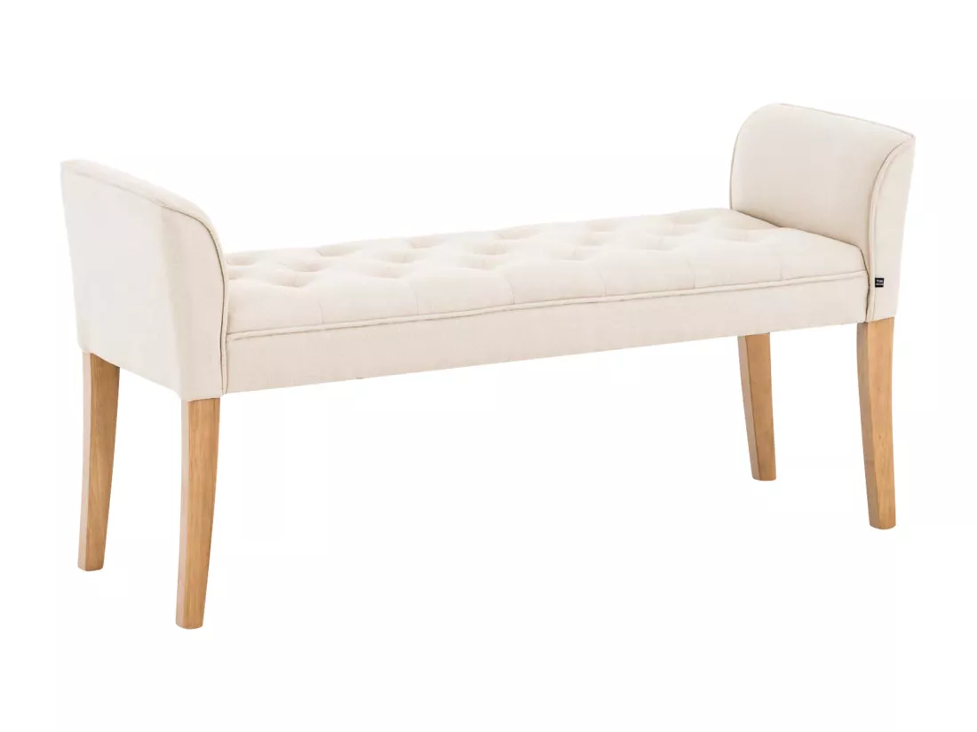 Banquette - Similicuir & Bois - Crème - Cleopatra